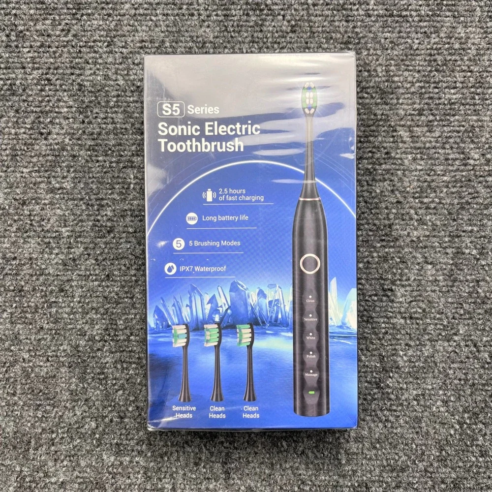 S5 Series Sonic Electric Toothbrush Rechargeable Waterproof Black SH508-BLK
